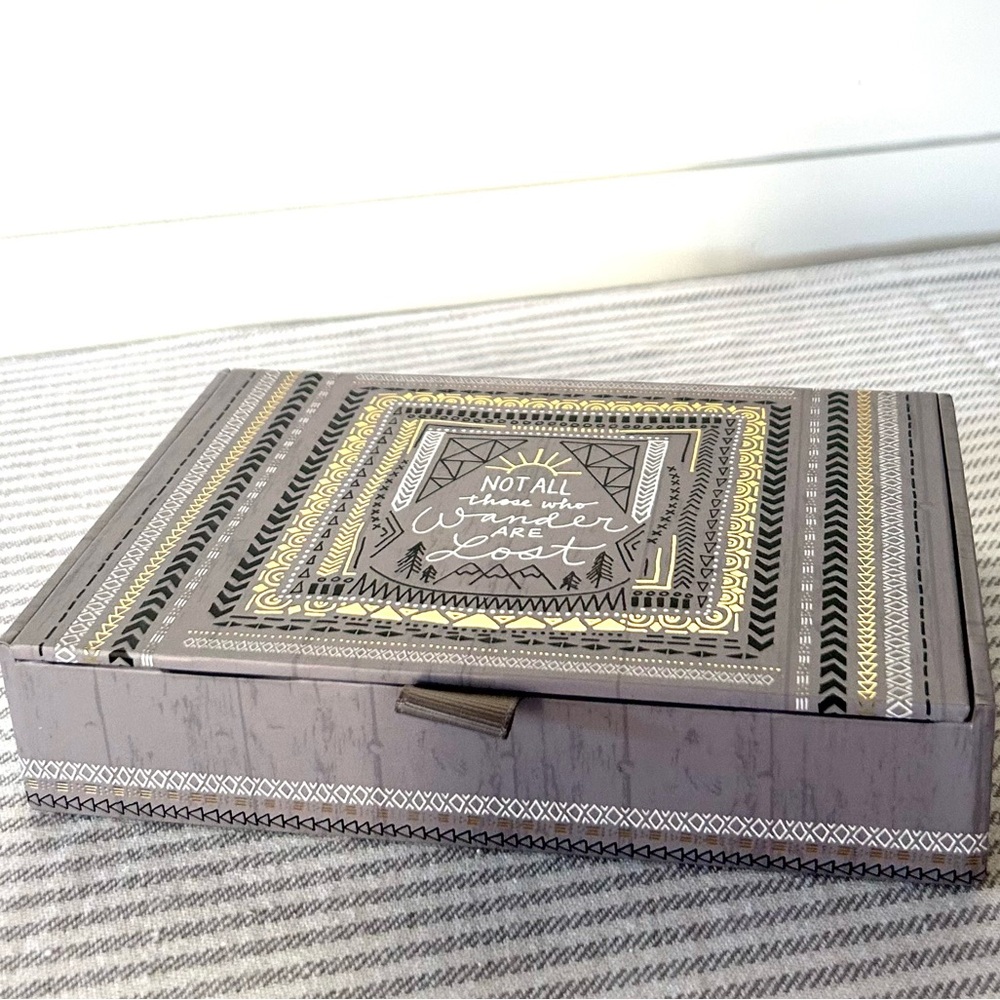Decorative Gray and Gold Storage Box